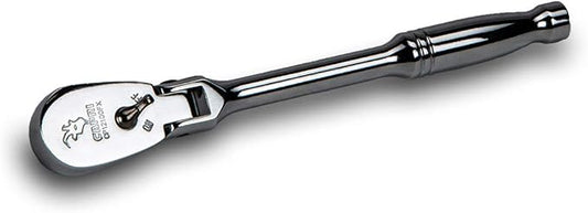 Capri Tools 1/4-Inch Drive Low Profile Flex-Head Ratchet, True 72-Tooth, 5-Degree Swing Arc, 180-Degree Flex-Head (CP12100FX)