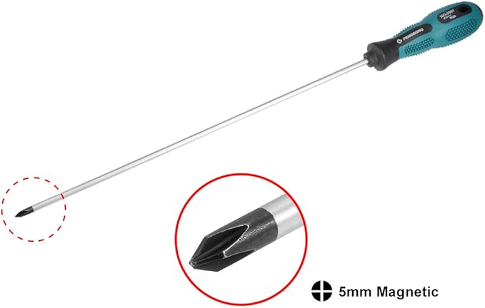 uxcell #1 Phillips Screwdriver 12 Inch Round Shaft Non Slip Comfortable Handle