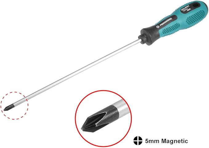 uxcell #1 Phillips Screwdriver 8 Inch Round Shaft Non Slip Comfortable Handle