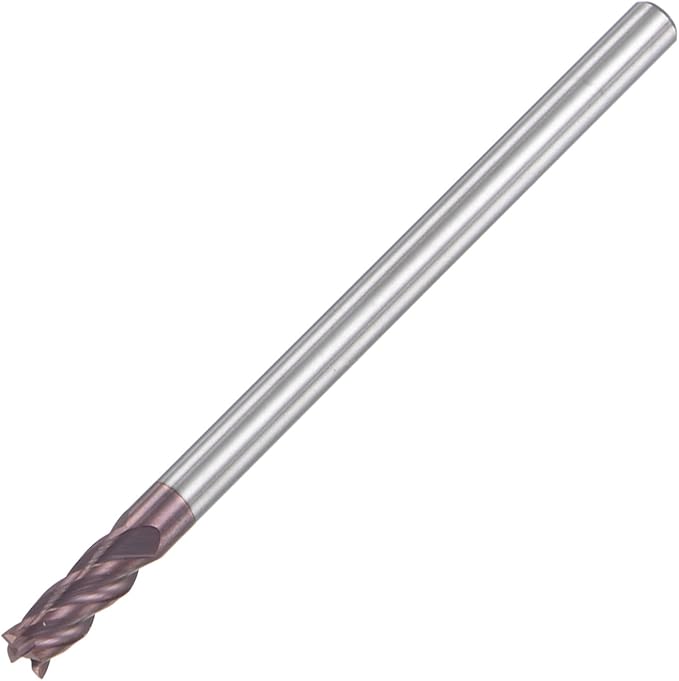 uxcell Square Nose End Mill, 3mm Tip Dia Solid Carbide AlTiN Coated CNC Router Bits 4 Flute Spiral Milling Cutter HRC55 with 3mm Shank 50mm (2-inch) Length