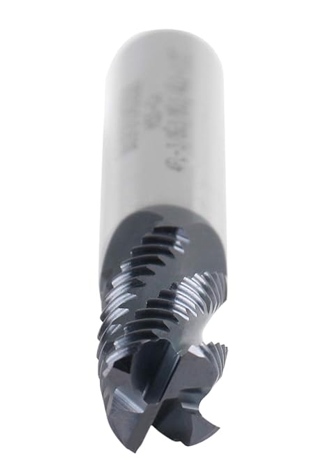 Accusize Industrial Tools Standard Tooth M42 8% Cobalt TiAlN Roughing End Mill, 3/8" Diameter, 3/8" Shank Diameter, 3/4" Flute Length, 1102-0038
