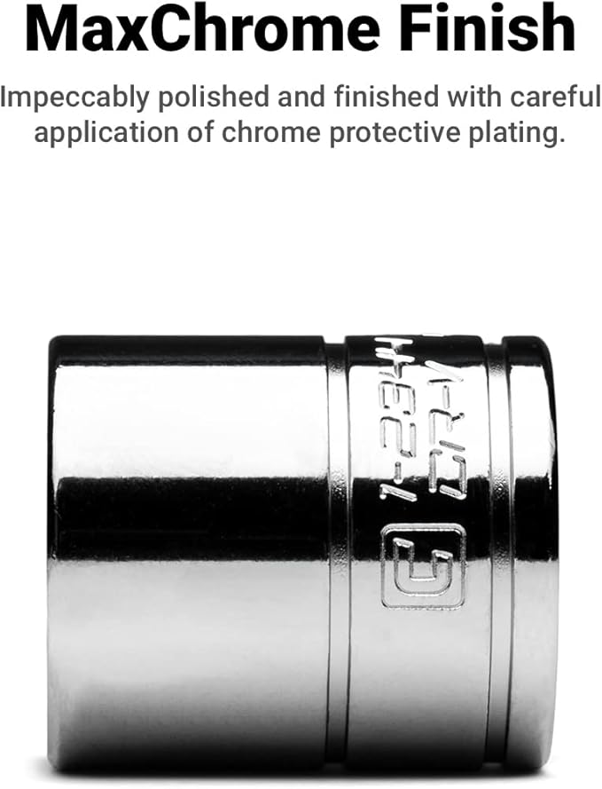 Capri Tools 3/8 in. Drive Shallow and Deep Chrome Socket Set, 6-Point, 5/16 to 1 in., 24-Piece with Billet Aluminum Socket Rail