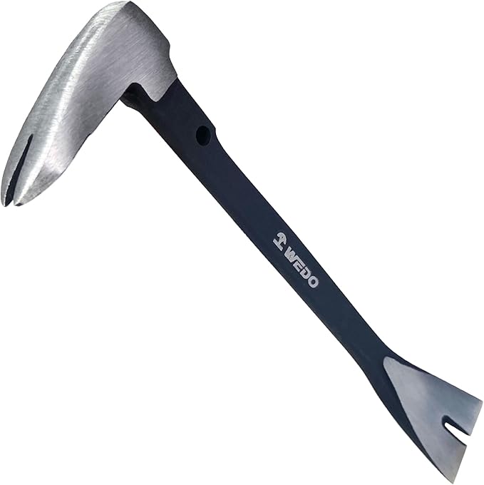 WEDO Pry Bar,12" Nail Puller,High Carbon Steel Crowbar,V Type Cats Paw Nail Remover,Utility Claw Bar Tool for Home Remolding,Woodworking