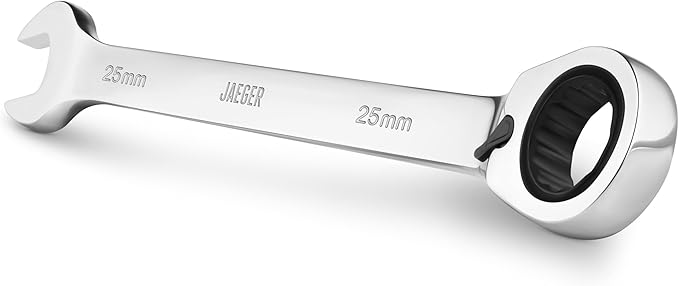 Jaeger 25 mm Reversible TIGHTSPOT 12-Point Ratcheting Combination Wrench, Tight Spaces, 90-Tooth