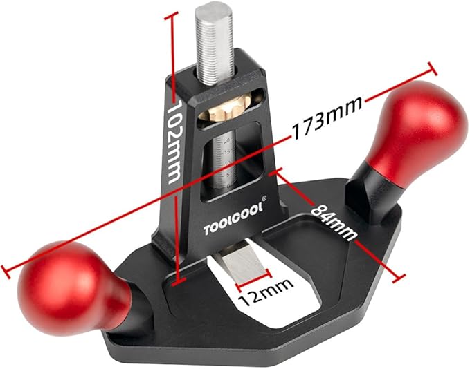 TOOLCOOL Router Plane Handheld Woodworking Tool Simple and Effective Plow Plane for Tuning Joinery Cutting Grooves Mortise (Aluminum alloy Grip)
