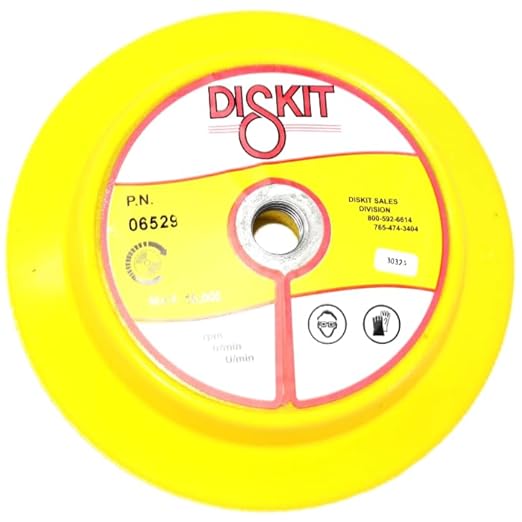 Sanding Pad 06529: Firm, 6", Hook, 0 Hole, Flex Profile Made in USA