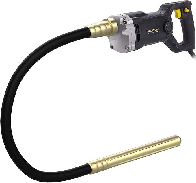 Handheld Concrete Vibrating Tool, 1500W Electric Concrete Vibrator with 6.6ft Shaft Rod, 14400VPM Portable Pencil Cement Vibrarator Remove Air Bubble and Mix Concrete, ROLAYSEE TOOLS