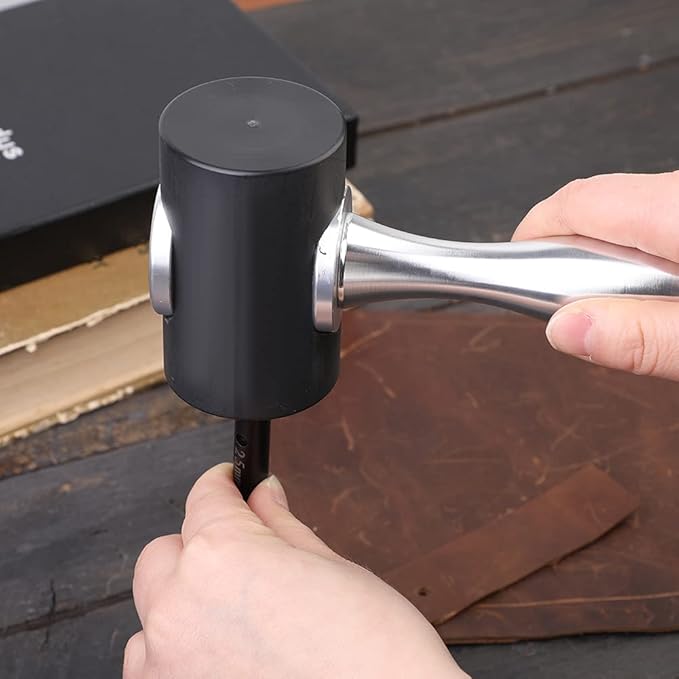 Profession Leather Carving Hammer T Head Nylon Hammer DIY Leathercraft Mallet Handmade Leather Stamp Punching for DIY Leather Work