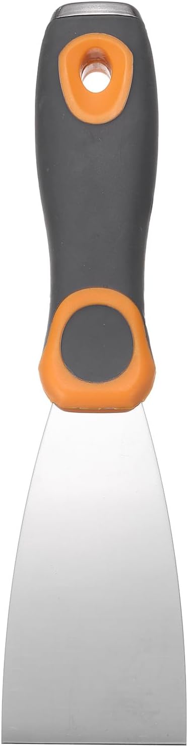 uxcell Putty Knife 2" Stainless Steel Paint Scraper Flexible Drywall Repair Mud Knife for Removing Cement Wallpaper Mud Adhesive Taping with Metal Hammer End