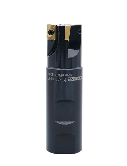 Accusize Industrial Tools 1'' 90 Deg Square Shoulder Indexable End Mill, 3-1/2'' Oal, Apkt11t3 Carbide Inserts, 4 Flute, 0056-0920