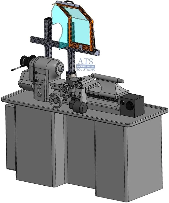 Hinged Lathe Guard for Hardinge HLV/Toolroom Lathes, 12??Wide, Interlocked Model. Part # LG-TR2-SK1 by ATS MACHINE SAFETY SOLUTIONS