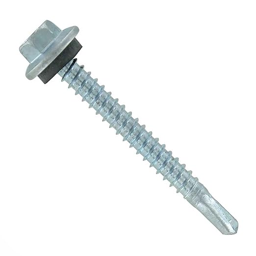 Fasteners Plus ST Fastening #12 x 2 Maxx Steelbinder Metal Roofing Screws Metal-to-Metal Galvanized (Pack of 250)
