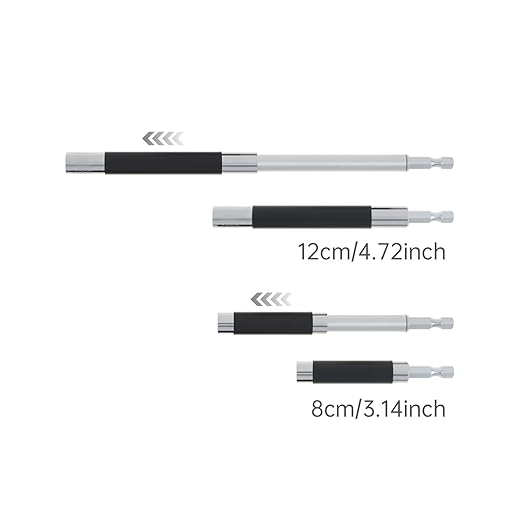 ChgImposs Drill Bit Holder Scalable 5PCS/Set, 3.15"/4.72"(80/120mm) Magnetic Drill Bit Extension, Adjustable Magnetic Screwdriver Bit Holders 1/4" Hex, Drill Extension Bit Holder