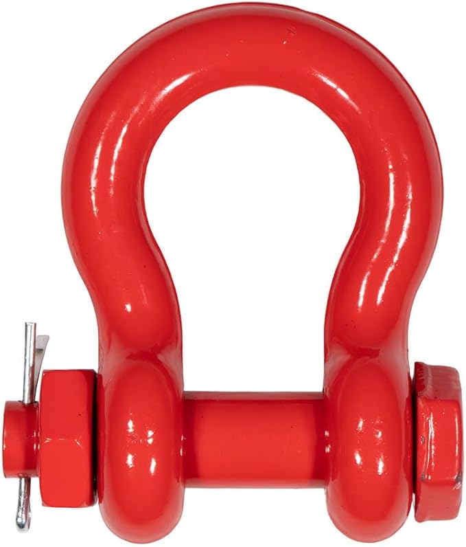 Mytee Products 8 Pack 3/4" Anchor Shackle Forged Carbon Steel w/Safety Screw Pin Load Limit 9,500 lbs, Double Rust Protection Heavy Duty D Ring Bolt Type Shackle for Towing, Rigging, Vehicle Recovery
