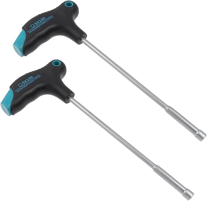 Antrader 5mm T-Handle Hex Nut Driver, Chrome Vanadium Steel Socket Wrench Screwdriver, Magnetic Tip Tightening and Loosening Tool with 5.9-Inch Shaft