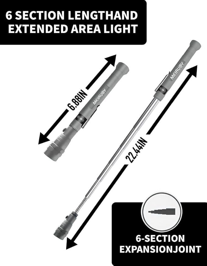 Magnetic Pickup Tool Gifts for Men, Stocking Stuffers for Men Adults, Telescoping Magnet Flashlight Christmas Birthday Gift for Dad, Mens, Him, Husband, Grandpa, Handyman