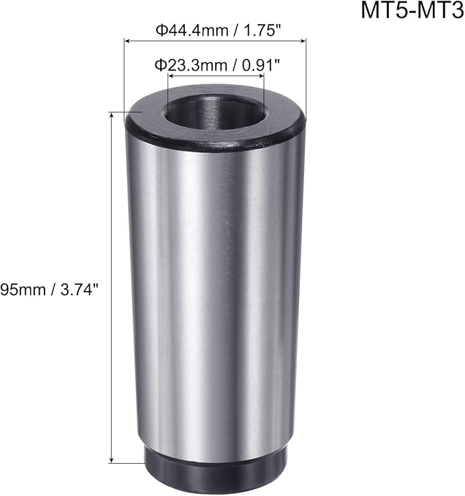 uxcell MT5 to MT3 Morse Taper Adapter Morse Taper Center Sleeve Reducing Drill Sleeve 5MT to 3MT for Lathe Milling