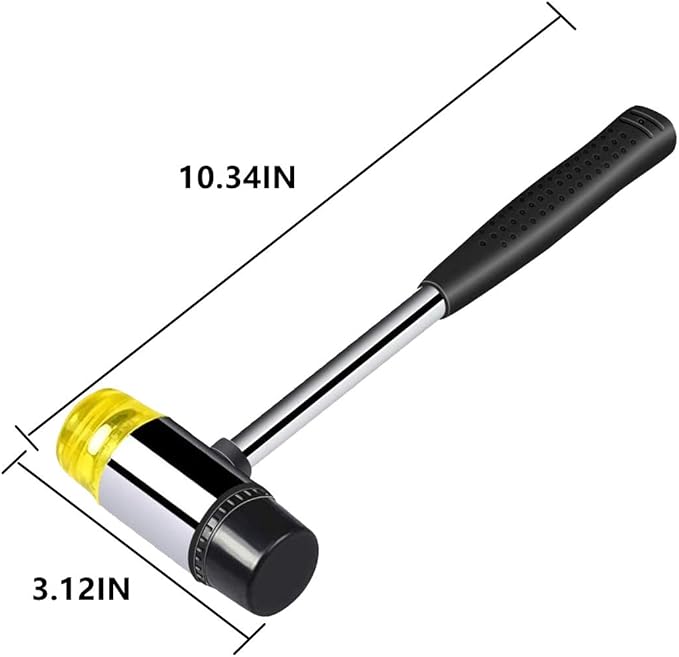 Soft Mallet, 30mm Double-Faced Rubber Soft Head Hammer for Jewelry Craftsman, Leather Crafts, Wood, Flooring Installation and More - Lightweight Non-Sparking Blow Non-Slip Plastic Handle