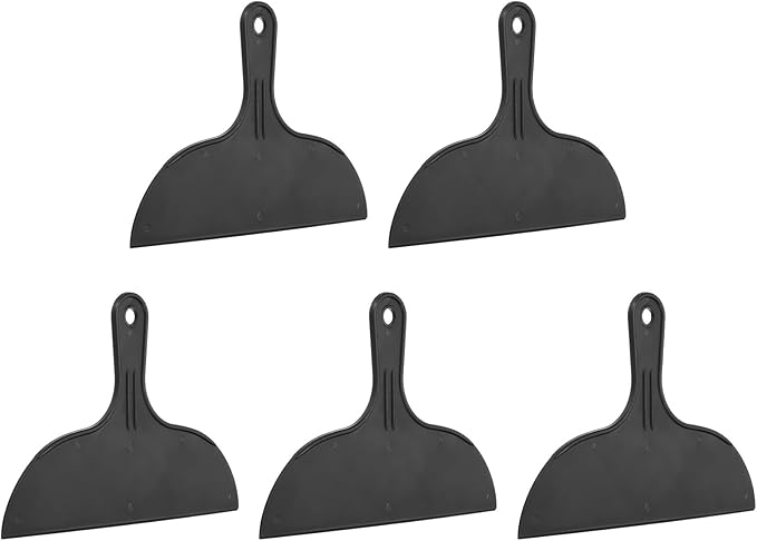 HARFINGTON 5pcs Putty Knife Scraper 10" Width Flexible Plastic Putty Knife Paint Scraper Tool for Taping Drywall Spreading Painting Wall Scratching Black