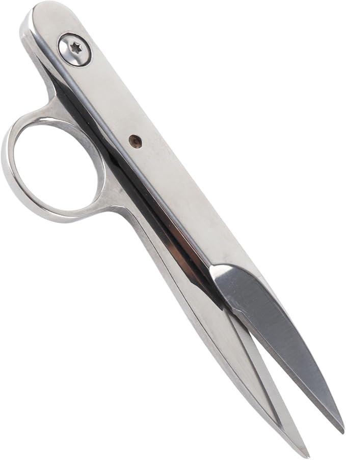 Stainless Steel Thread Snips, Portable Thread Snippers with Protective Sleeve Nippers, Sewing Nippers for Cutting Fabric, Yarn, Fishing Line, 4.7x1.2x0.4in