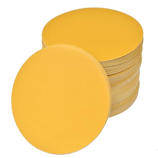 6-Inch No-Hole Hook and Loop Sanding Discs 600-Grit, Random Orbital Sandpaper for Automotive and Woodworking, 100-Pack