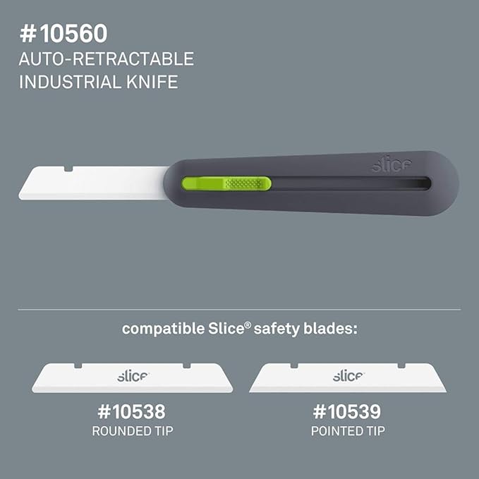 Slice 10560-CS 3" Extra Long Insulation Foam Tool, Designed for Foam Cutting, Finger Friendly, Ceramic Blade, Automatically Retracts, 6 Pack (10560-6)