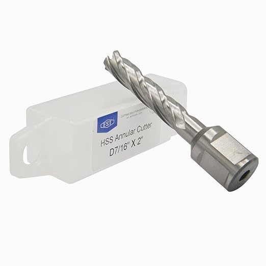 EST HSS M2AL Annular Cutter 2" DOC with 3/4" Weldon Shank for Magnetic Drill Press (D7/16" X 2")