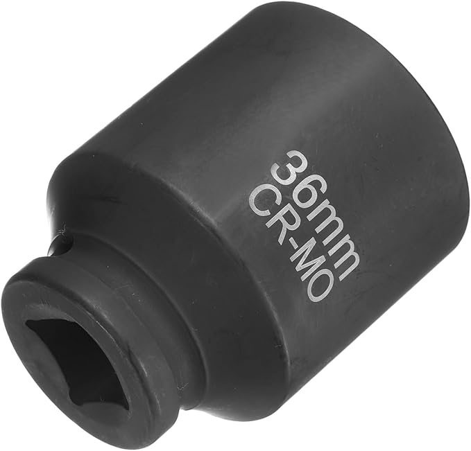 HARFINGTON 4 Point Square Socket 3/4" Drive 36mm Metric Square Impact Socket CR-MO Blackening Standard Wheel Sleeve Pneumatic Sleeve Tool for Auto Repair Mechanical Maintenance Home Use
