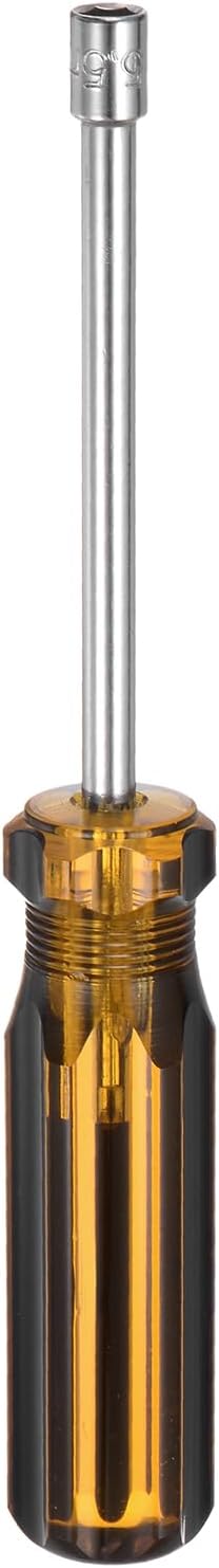 HARFINGTON Metric Hex Nut Screwdriver 5.5mm Carbon Steel Ergonomic PVC Grip Non-Magnetic Socket Wrench Screwdriver Hand Tool for Automotive Maintenance Home Improvement.