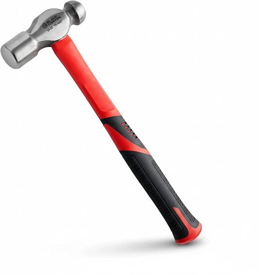 BLACK CANYON Ball Peen Hammer 24 oz – Dual-Head Forged Carbon Steel Ballpeen Hammer with 14” Fiberglass Handle – Durable Metalworking Hammers for Automotive & DIY