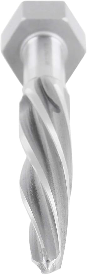Accusize Industrial Tools H.S.S. Aligning Reamer - 11/16'' Diameter, 4-1/2'' Flute Length, 6-1/2'' OAL, Hex Shank, Spiral Flute, 0523-6025