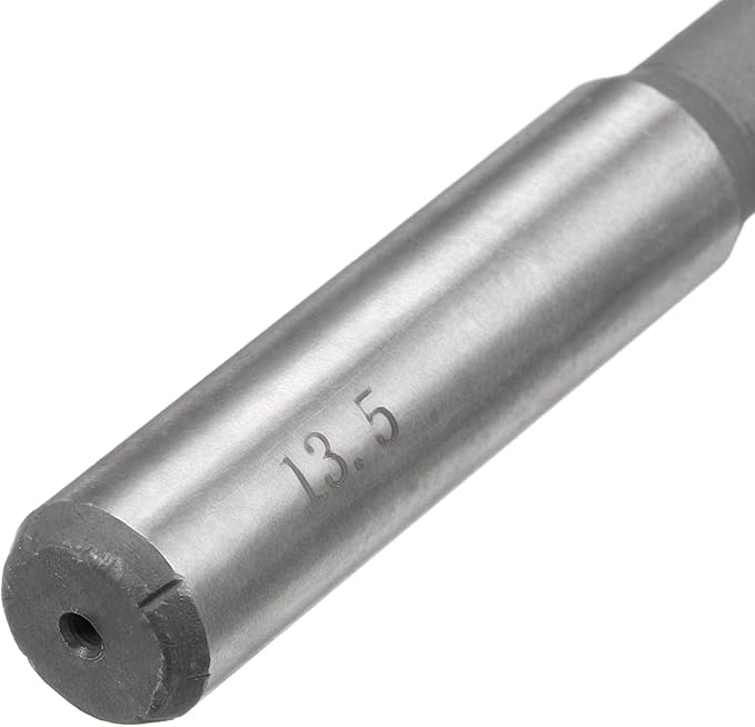 uxcell Chucking Reamer 13.5mm, H7 HSS Lathe Machine Reamer 6 Straight Flutes, Round Shank Milling Cutting Tool, Metric Reaming Drill Bit for Stainless Steel Metal Hole