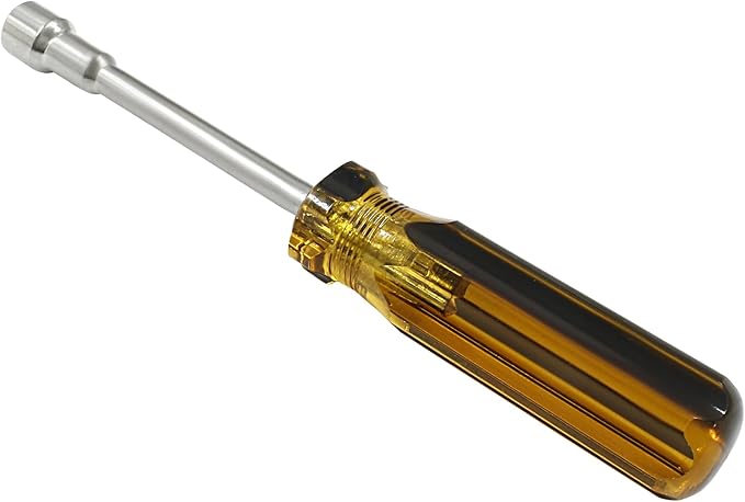 Biaungdo 10mm Socket Wrench Screwdriver, Hex Socket Wrench High-Carbon Steel Hexagon Nut Driver Non-Magnetic Tip Hex Nut Screwdriver Hand Tool for Repairs(Plastic Handle)