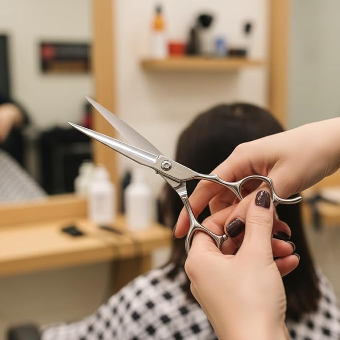 6-Inch Professional Hair Cutting Scissors with Ultra Sharp Blades, Premium Quality Stainless Steel Hair Scissors for Precise and Effortless Trimming, Ideal Barber Scissors for Home & Salon Use