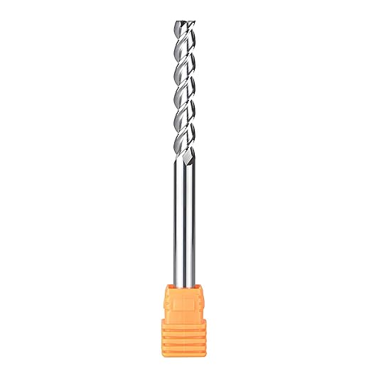 SpeTool 1/4 Shank Carbide End Mill for Aluminum Cut (3 Flutes, 3.5 inch Long) Non-Ferrous Metal Upcut CNC Spiral Router Bit