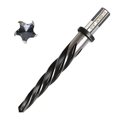 9/16" Bridge Construction Reamer Drill Bit, M2 HSS Taper Chucking Reamer for Steel Alloy Metal Wood Plastic, 1/2" Non-Slip Shank, 5-Spiral Flutes Car Reamer, to Align or Enlarge Holes, 14mm
