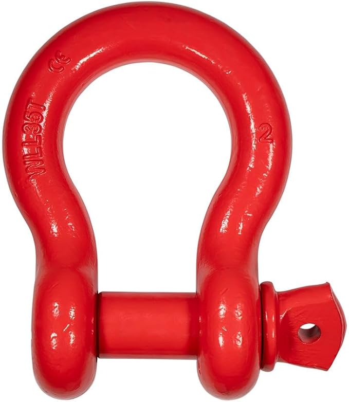 Mytee Products 2" Anchor Shackle Forged Carbon Steel w/Alloy Screw Pin Load Limit # 35 Tons (70,000 lbs) | Double Rust Protection Heavy Duty D Ring Shackle for Towing, Rigging & Vehicle Recovery