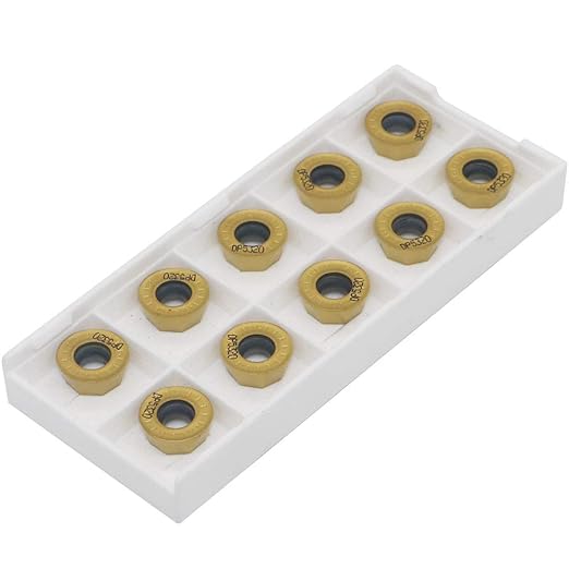 10pcs Carbide Milling Insert RPMT1204 竊?R6竊덿ound,CNC Milling Machine Indexable Milling Insert,Tungsten Steel Surface Golden Coating, Very Suitable for Processing Steel and Stainless Steel.