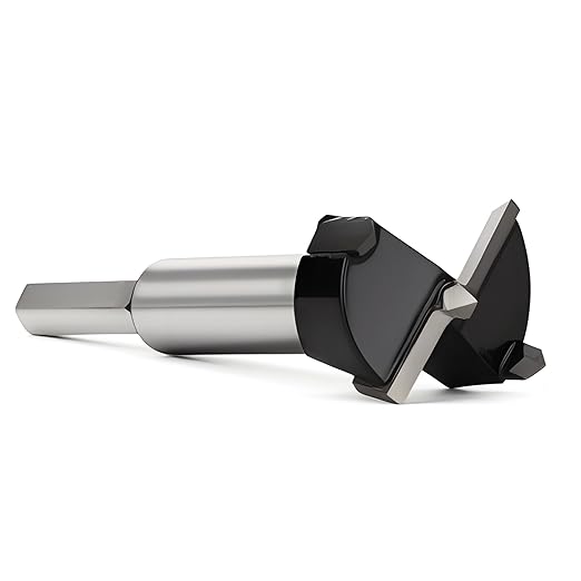 1-1/8 Inch Forstner Drill Bit Carbide Tipped,Woodworking Hinge Cutter for Precise Flat Bottom Holes in Hard Wood,Plywood,Plastic - Professional Grade