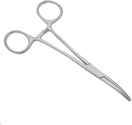 SURGICAL ONLINE 2-Piece Curved & Straight 5" Hemostat Set - Stainless Steel Locking Tweezer Clamps - Ideal Hemostats for Nurses, Fishing Forceps, Crafts and Hobby