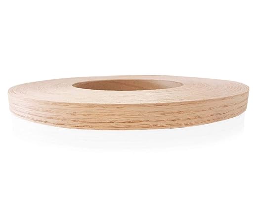Edge Supply Red Oak 1-1/2 in x 250 ft Roll ??Pre-Glued Iron On Wood Veneer Tape ??Wood Veneer Edge Banding Tape with Hot Melt Adhesive, Smooth Sanded Finish Ideal for Furniture & DIY, Made in USA