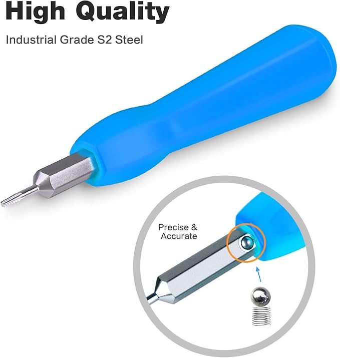Battery replacement and WiFi password reset T6 T15 circular screwdriver head set, suitable for all circular video doorbell models (blue) gift of 20 original specification screws.