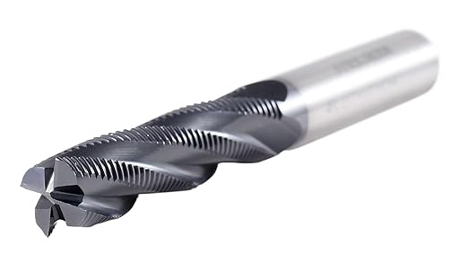 Accusize Industrial Tools 1/2'' Fine Tooth M42 8% Cobalt Tialn Roughing End Mill, 1/2'' Shk Dia, 2'' Flute Length, 4'' Oal, 4 Flute, 1104-0120