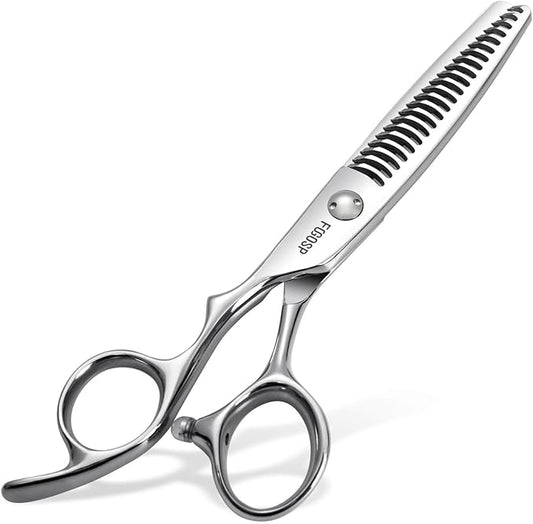 Left Handed Hair Thinning Scissors 6??Professional Barber Scissor Japan VG10 CNC Ultra-Precise Cuts, Razor Sharp Blades 22 Teeth Thinner Hair Shears for Women & Men 30% Thinning Rate