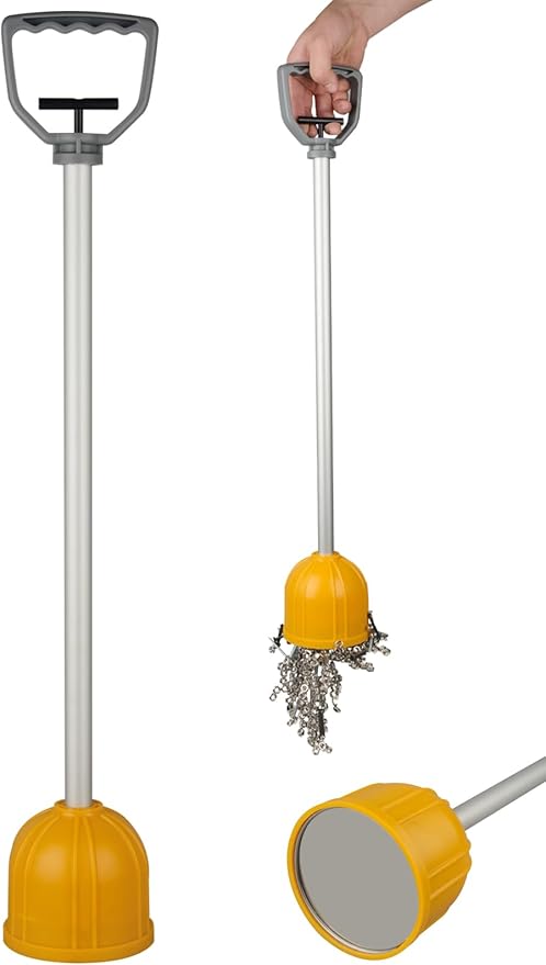 ULIBERMAGNET 29inch Long Reach Magnetic Pickup Tool, Magnetic Bulk Lifter with Quick Release, Yard Pull Magnet Sweeper, Metal Manual Magnetic Swarf Tool with Extended Handle for Nails, Screws, Nut