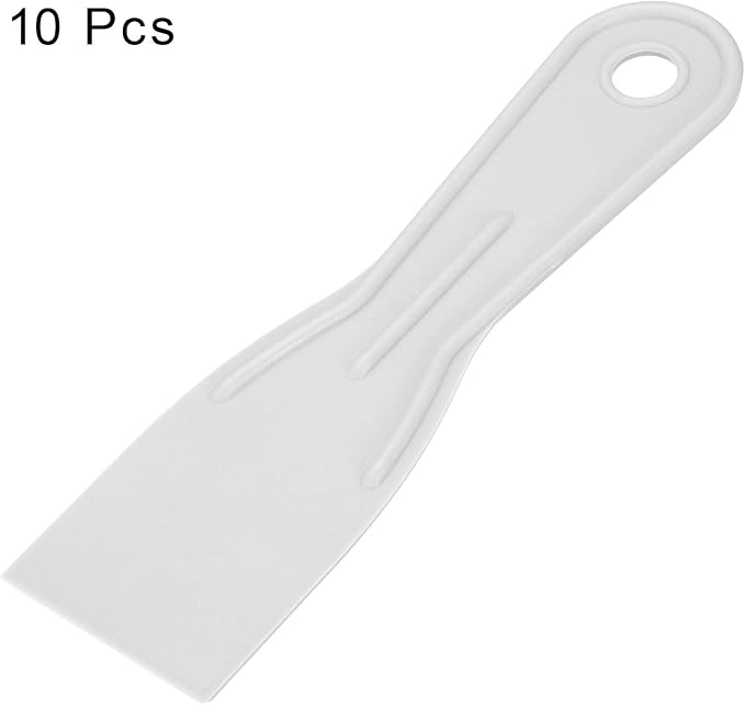 HARFINGTON 10pcs Putty Scraper 2" Width 1.7mm Thin Flexible Plastic Putty Knives for Taping Drywall Spreading Painting Wall Scratching Gray