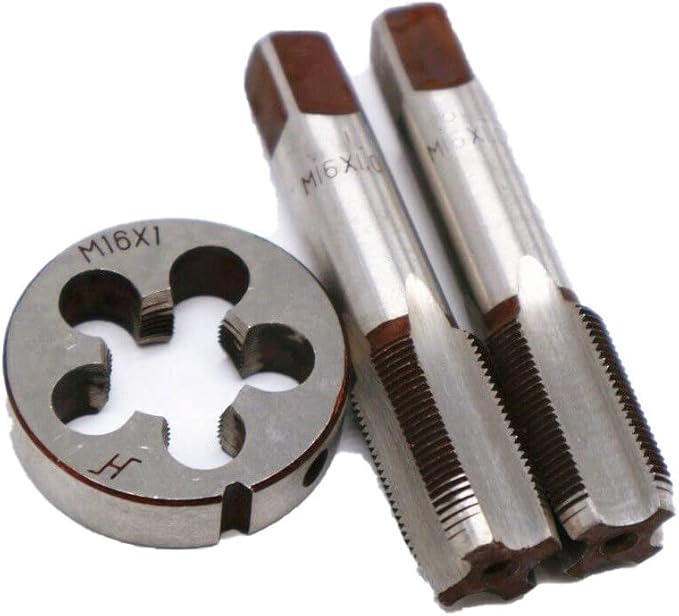 Mactoom 16mm x 1 HSS Metric Tap and Die Set Right Hand Thread,Tapping DIY Tool 3pcs (M16 x 1mm)