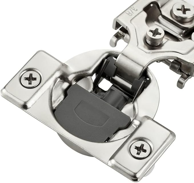 Ravinte 50 Pack 25 Pairs 3/8 inch Overlay Soft Close Hidden Door Hinge for Kitchen Cabinet Hardware - Stainless Steel & Satin Nickel