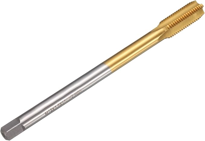 uxcell Metric Thread Tap M12 x 1.5 H2 150mm Straight Flute Screw Thread Milling Machine Taps Threading Tapping Repair Tool