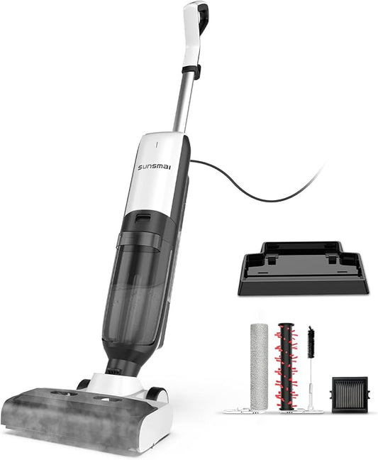 4-in-1 Steam Vacuum Mop - High-Performance Wet Dry Floor Cleaner for Hardwood Floors Carpets, 212째F Steam for Tough Stains, Self-Cleaning LED Display